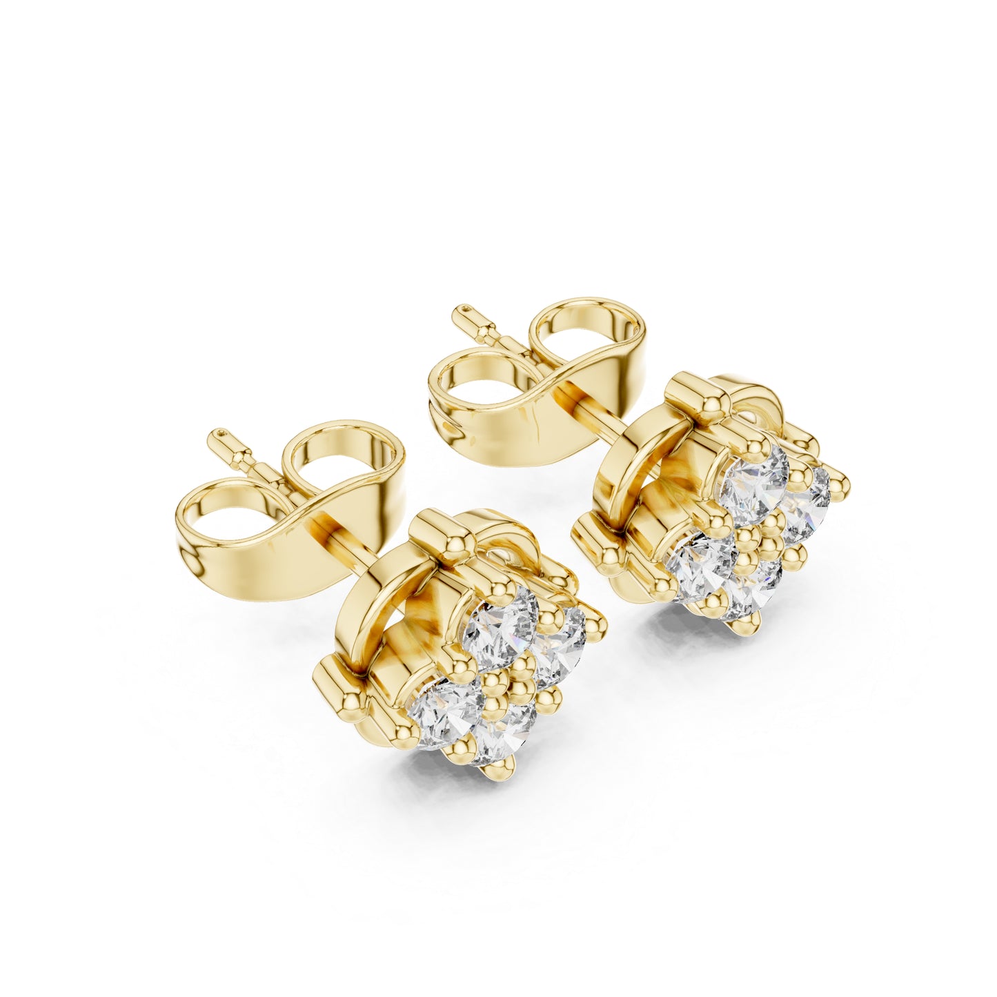 14K Rose Gold Round Lab-Grown Diamond Engagement Earrings for Women | Pure Carat