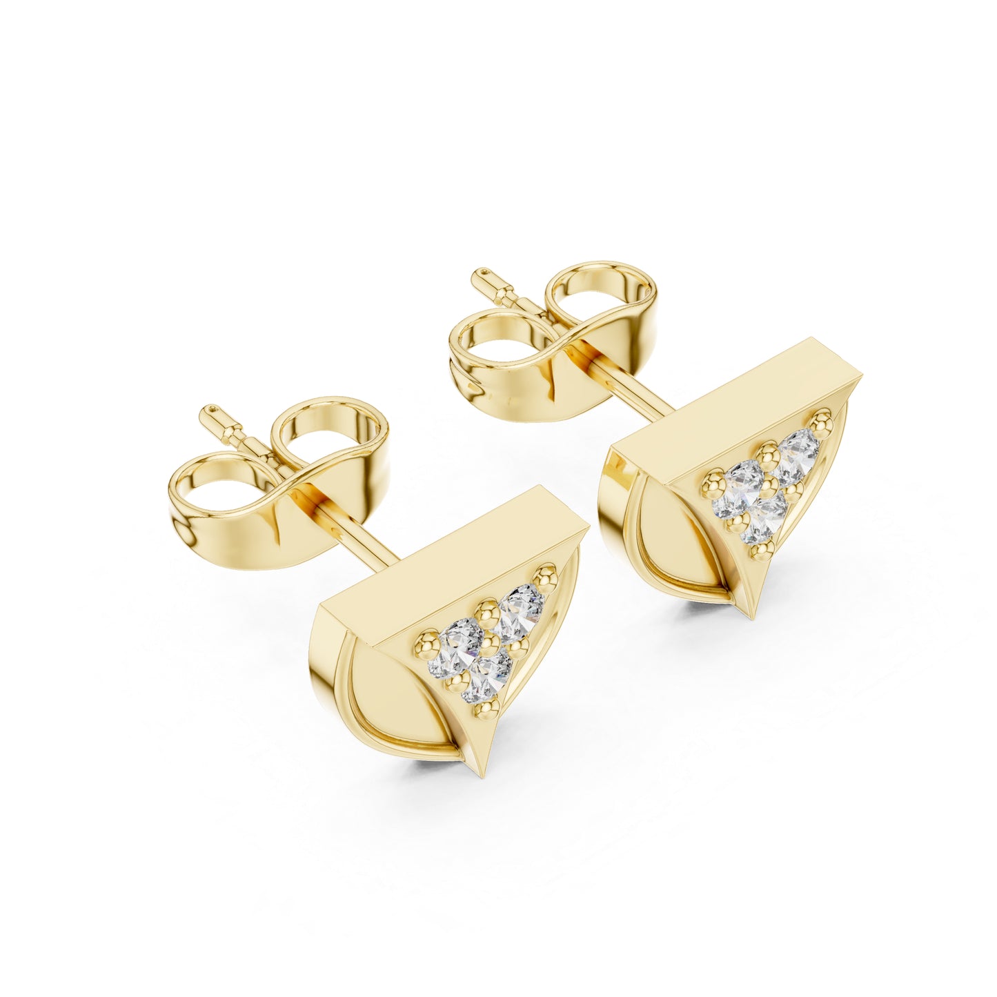 18K Yellow Gold Round Lab-Grown Diamond Engagement Earrings for Women | Pure Carat