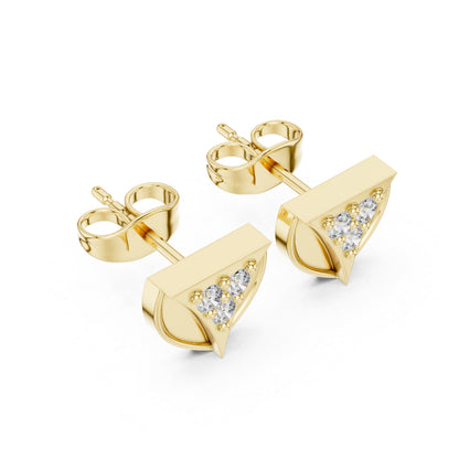 18K Yellow Gold Round Lab-Grown Diamond Engagement Earrings for Women | Pure Carat