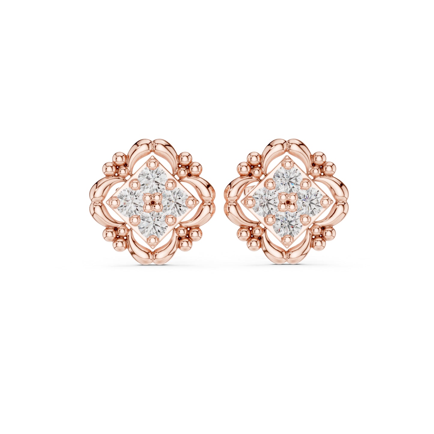 14K White Gold Round Lab-Grown Diamond Everyday Wear Earrings for Women | Pure Carat