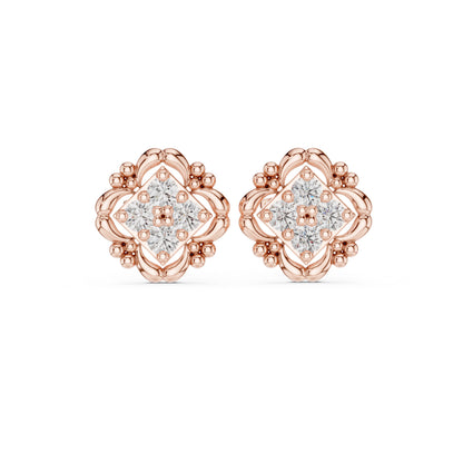 14K White Gold Round Lab-Grown Diamond Everyday Wear Earrings for Women | Pure Carat