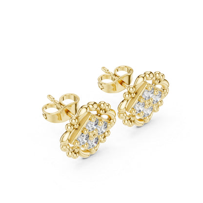 14K White Gold Round Lab-Grown Diamond Everyday Wear Earrings for Women | Pure Carat