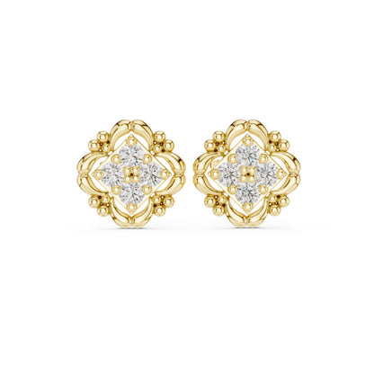 14K White Gold Round Lab-Grown Diamond Everyday Wear Earrings for Women | Pure Carat