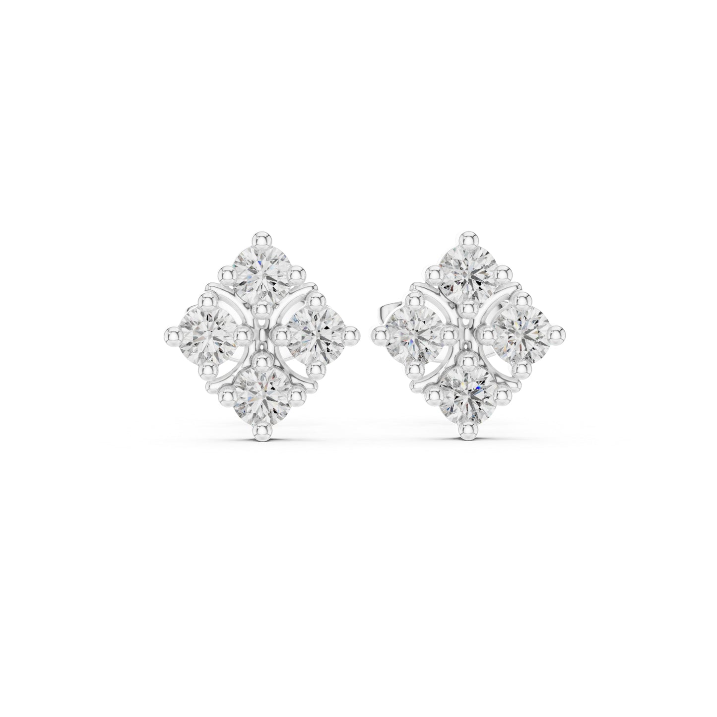 14K Rose Gold Round Lab-Grown Diamond Everyday Wear Earrings for Women | Pure Carat