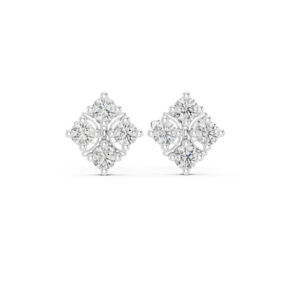 14K Rose Gold Round Lab-Grown Diamond Everyday Wear Earrings for Women | Pure Carat
