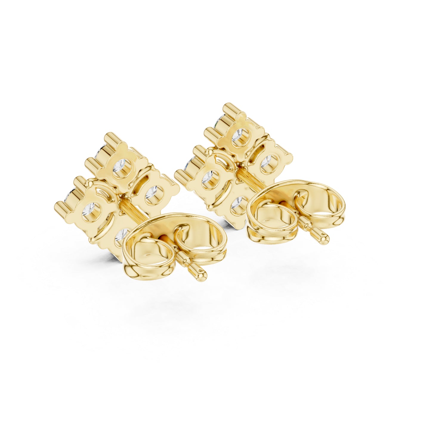 14K Rose Gold Round Lab-Grown Diamond Everyday Wear Earrings for Women | Pure Carat