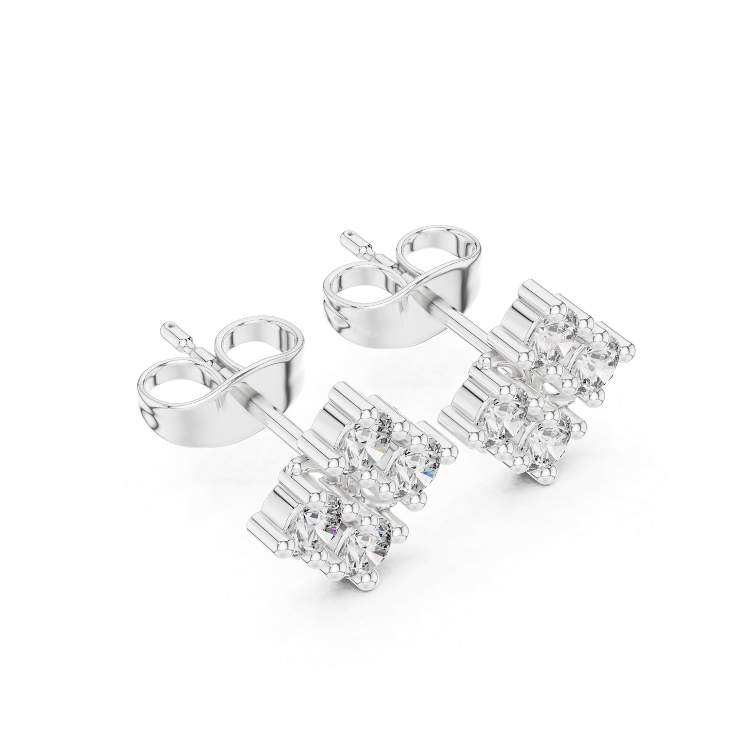 14K Rose Gold Round Lab-Grown Diamond Everyday Wear Earrings for Women | Pure Carat