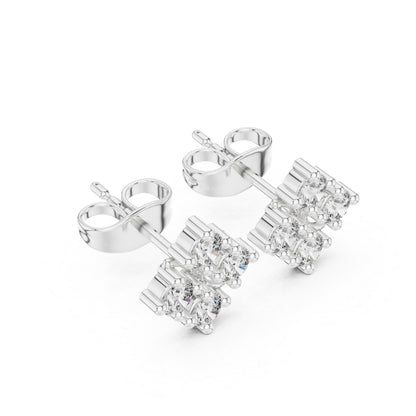 14K Rose Gold Round Lab-Grown Diamond Everyday Wear Earrings for Women | Pure Carat