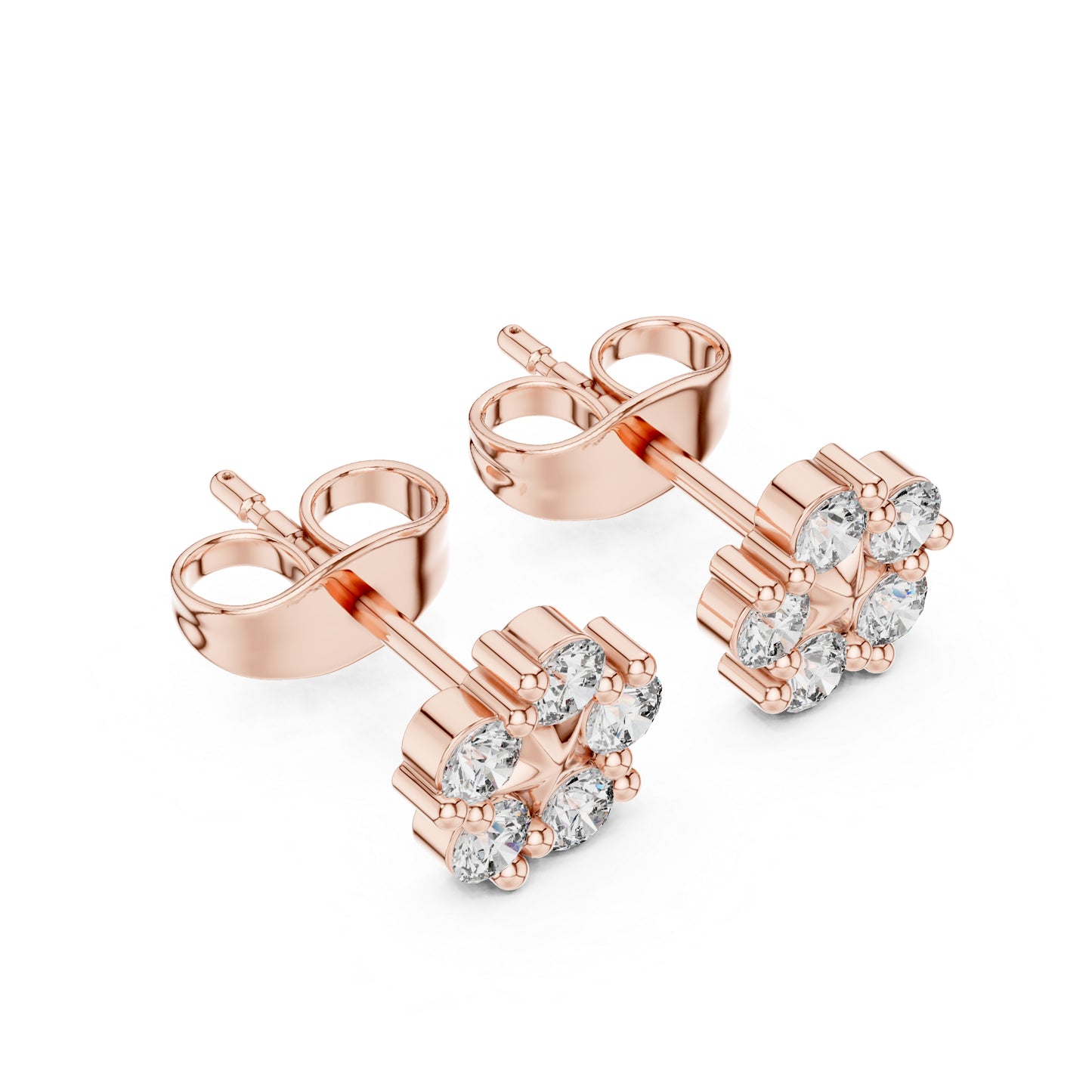 14K White Gold Round Lab-Grown Diamond Everyday Wear Earrings for Women | Pure Carat