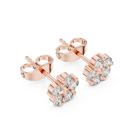 14K White Gold Round Lab-Grown Diamond Everyday Wear Earrings for Women | Pure Carat