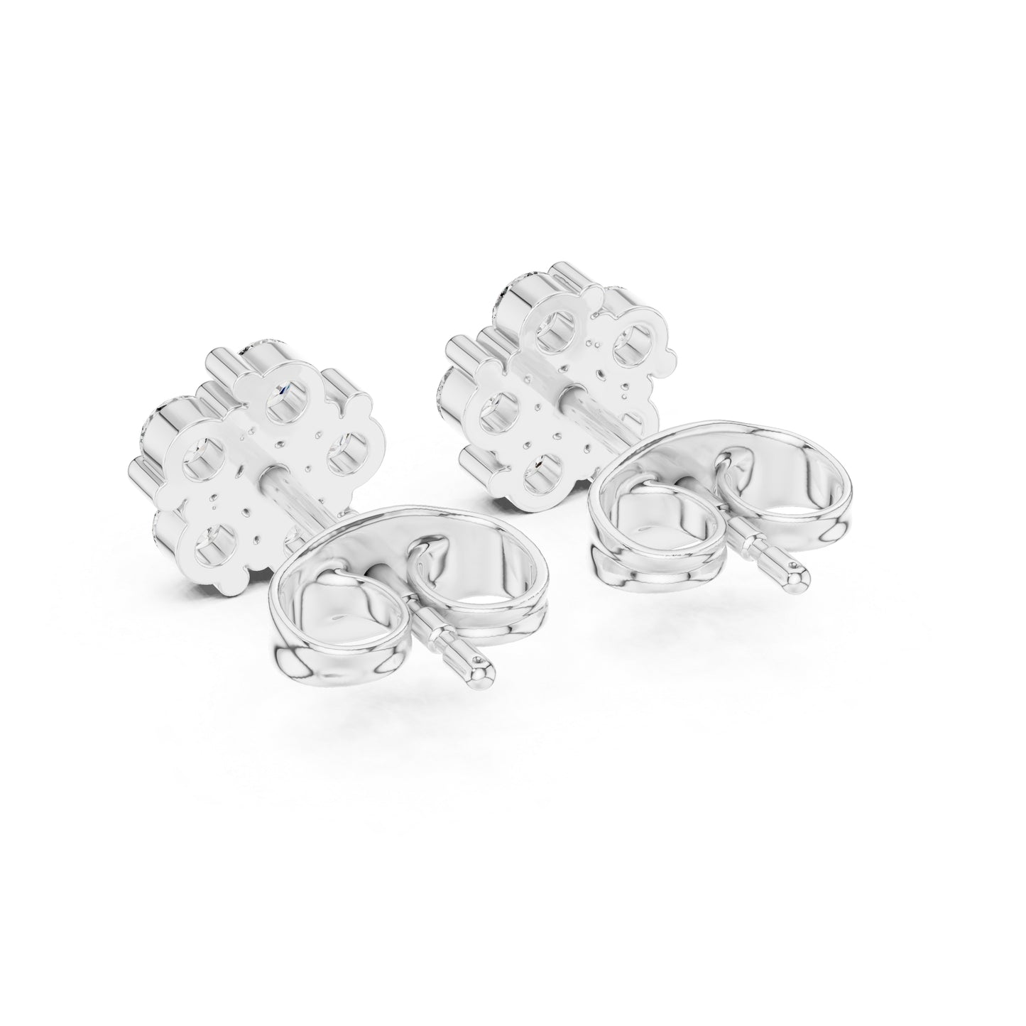 14K White Gold Round Lab-Grown Diamond Everyday Wear Earrings for Women | Pure Carat