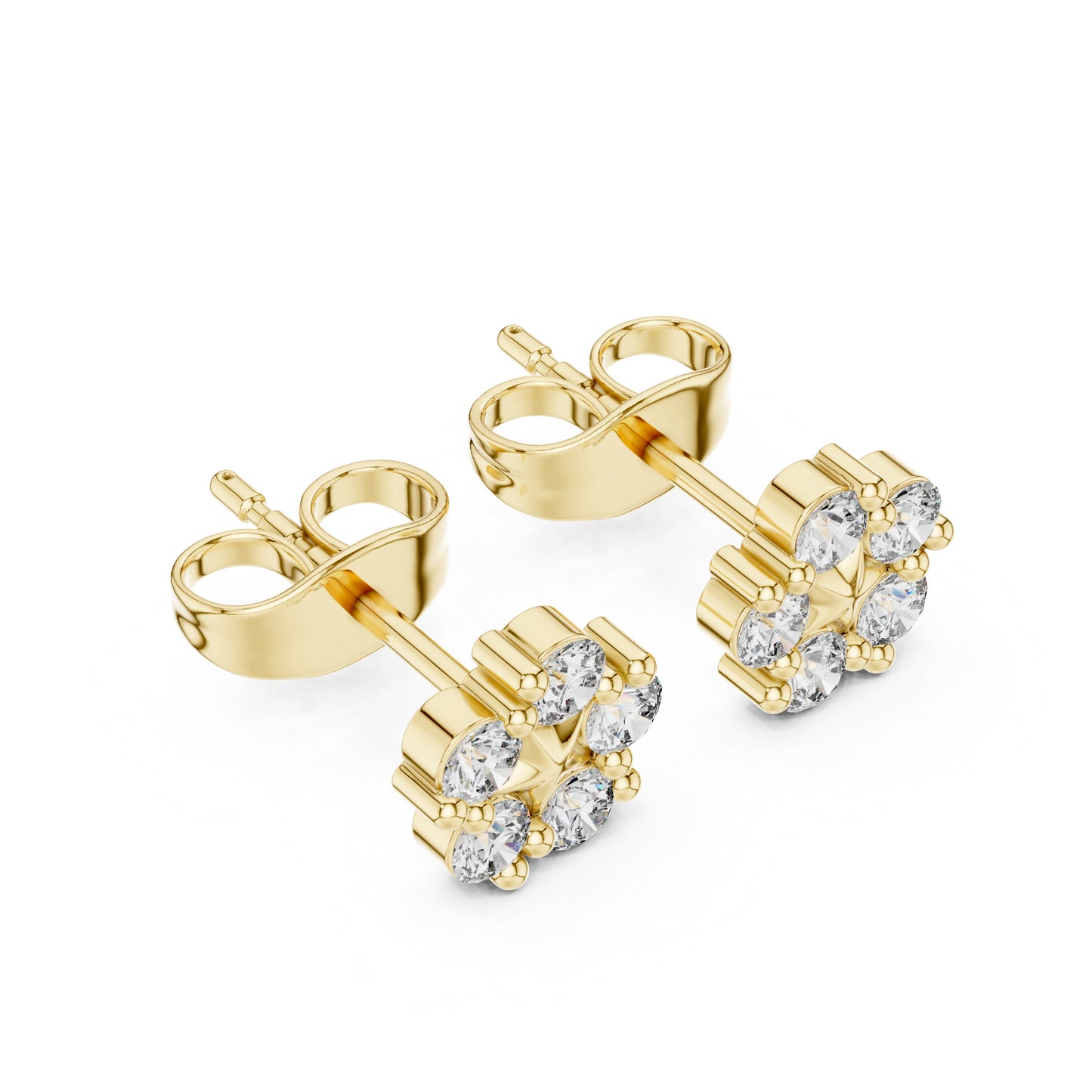 14K White Gold Round Lab-Grown Diamond Everyday Wear Earrings for Women | Pure Carat