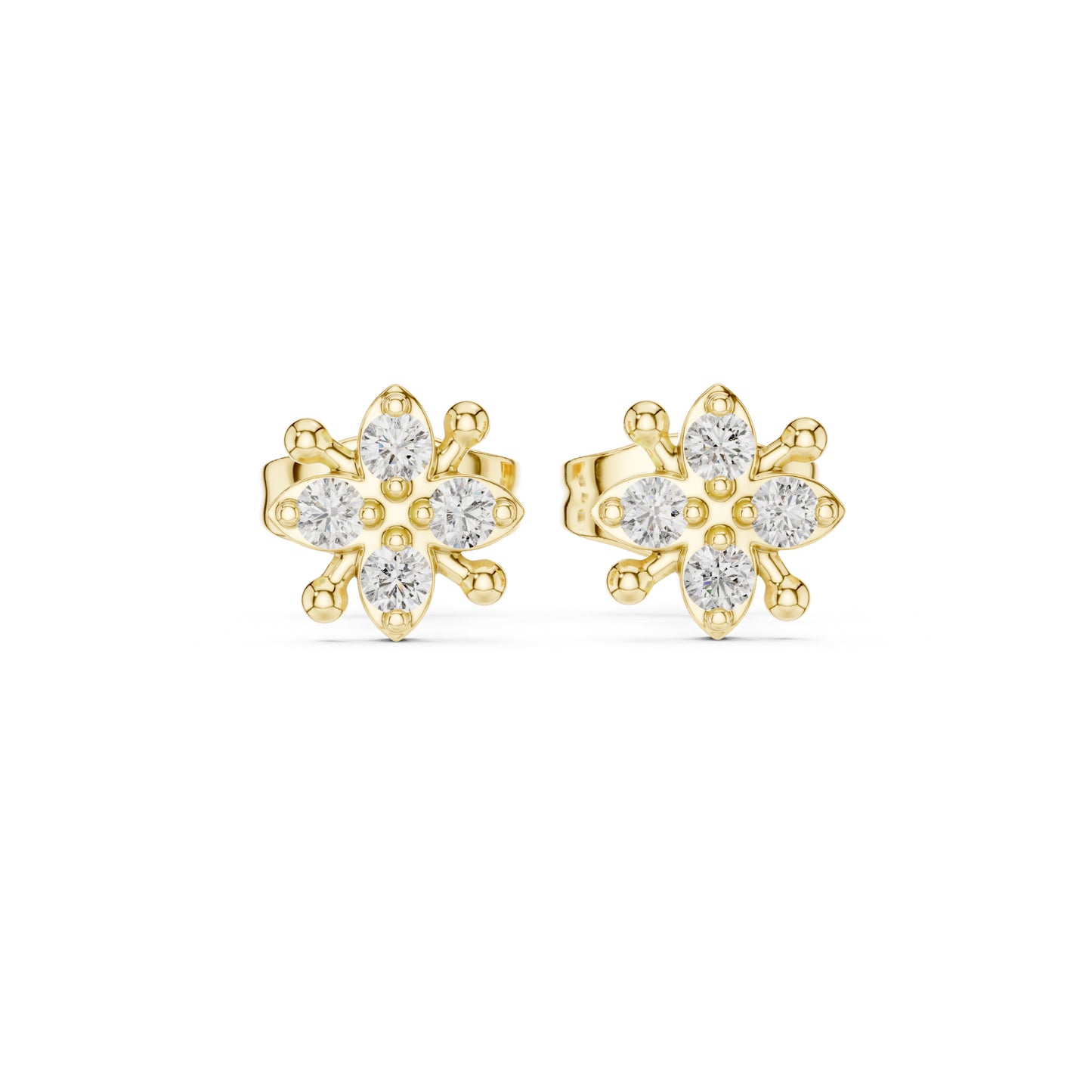 14K Yellow Gold Round Lab-Grown Diamond Engagement Earrings for Women | Pure Carat
