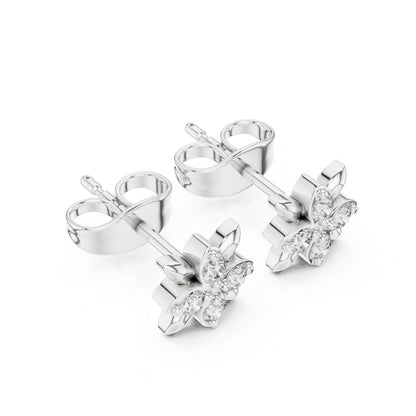 14K White Gold Round Lab-Grown Diamond Engagement Earrings for Women | Pure Carat