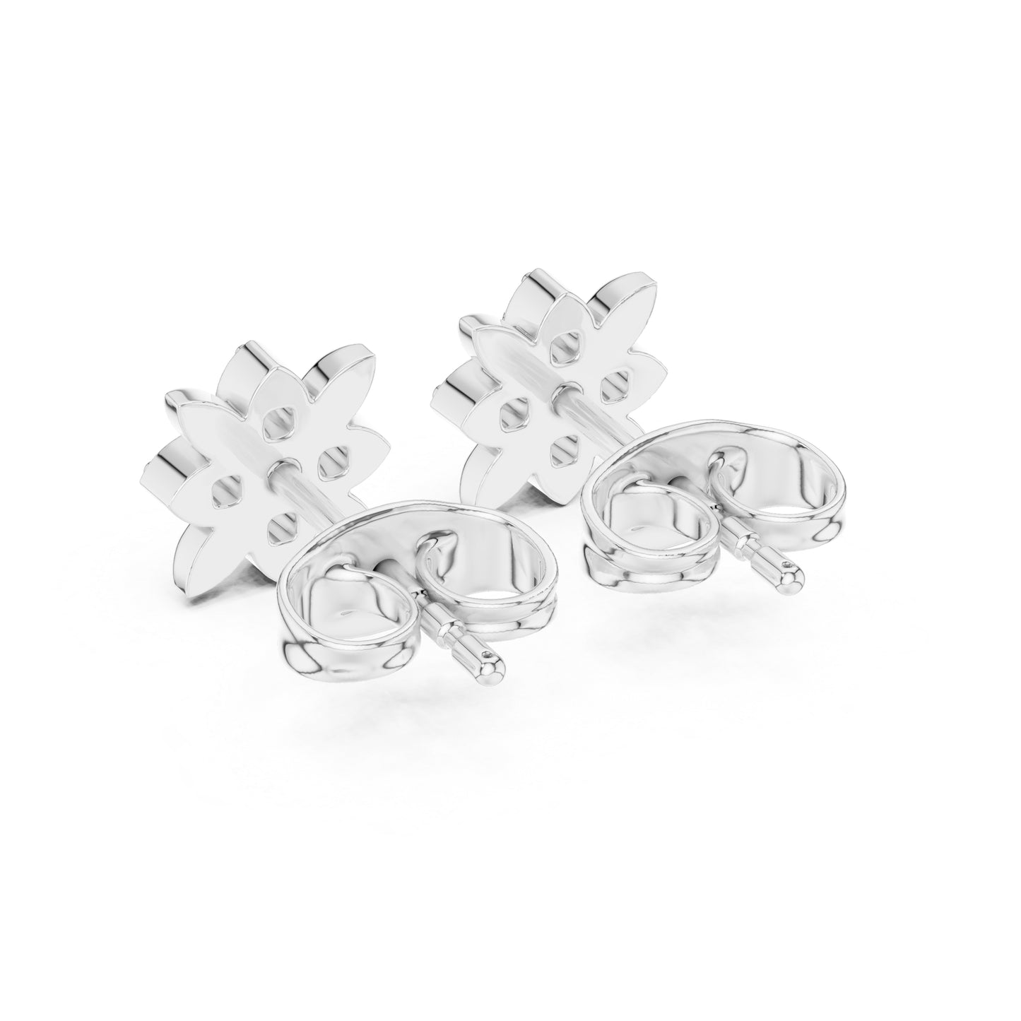14K White Gold Round Lab-Grown Diamond Engagement Earrings for Women | Pure Carat