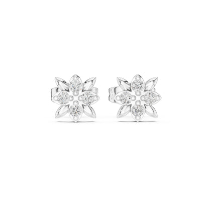 14K White Gold Round Lab-Grown Diamond Engagement Earrings for Women | Pure Carat