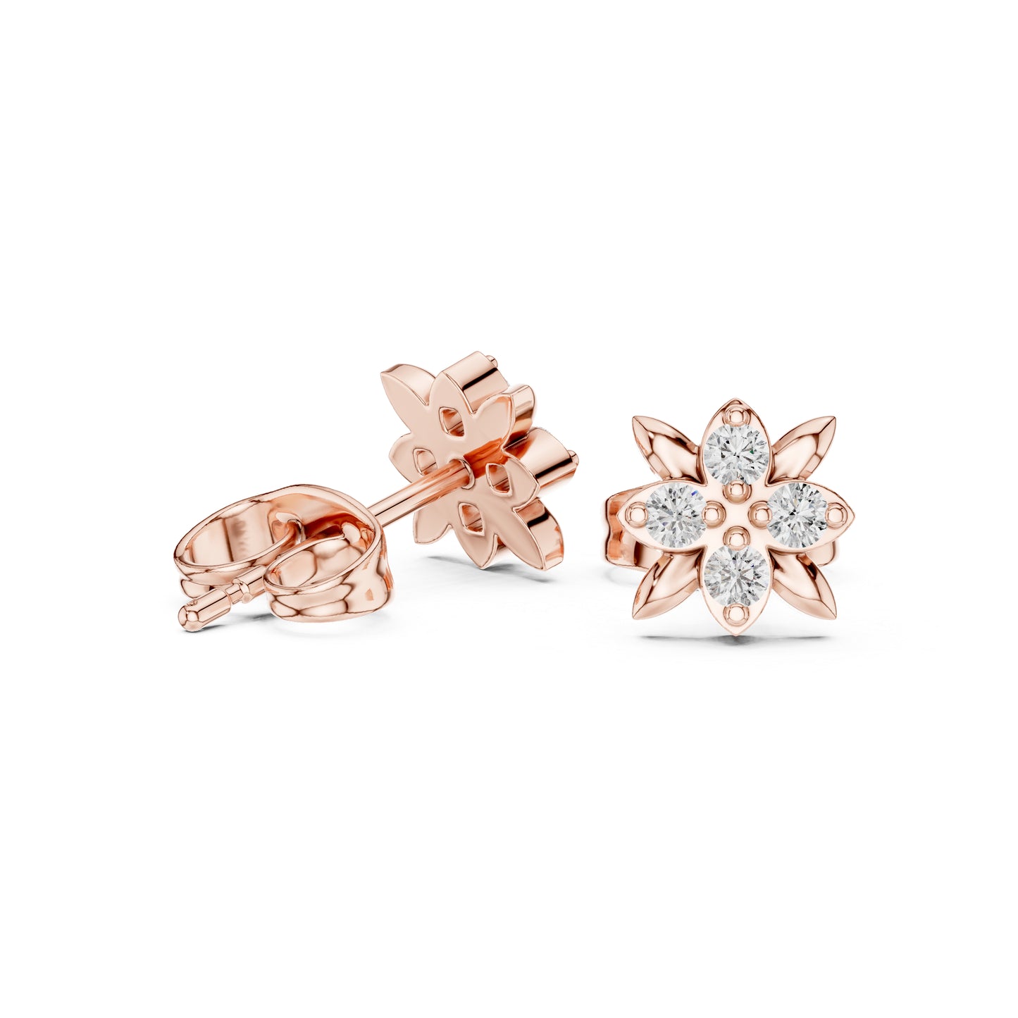 14K White Gold Round Lab-Grown Diamond Engagement Earrings for Women | Pure Carat