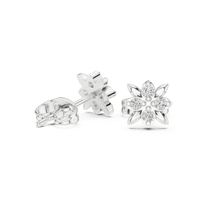 14K White Gold Round Lab-Grown Diamond Engagement Earrings for Women | Pure Carat
