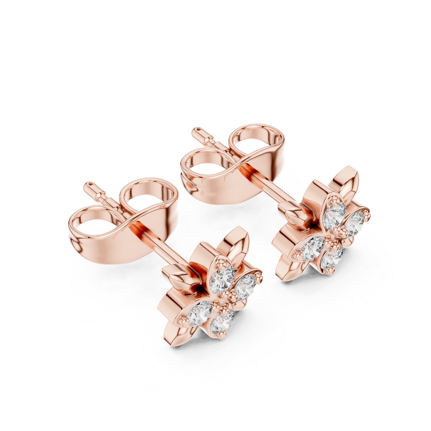 14K White Gold Round Lab-Grown Diamond Engagement Earrings for Women | Pure Carat