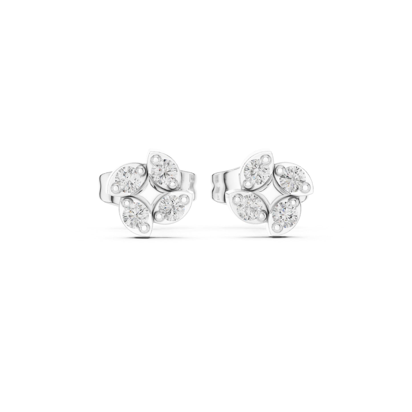 14K Rose Gold Round Lab-Grown Diamond Everyday Wear Earrings for Women | Pure Carat