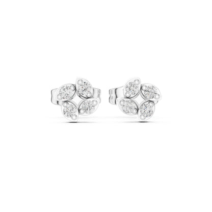 14K Rose Gold Round Lab-Grown Diamond Everyday Wear Earrings for Women | Pure Carat