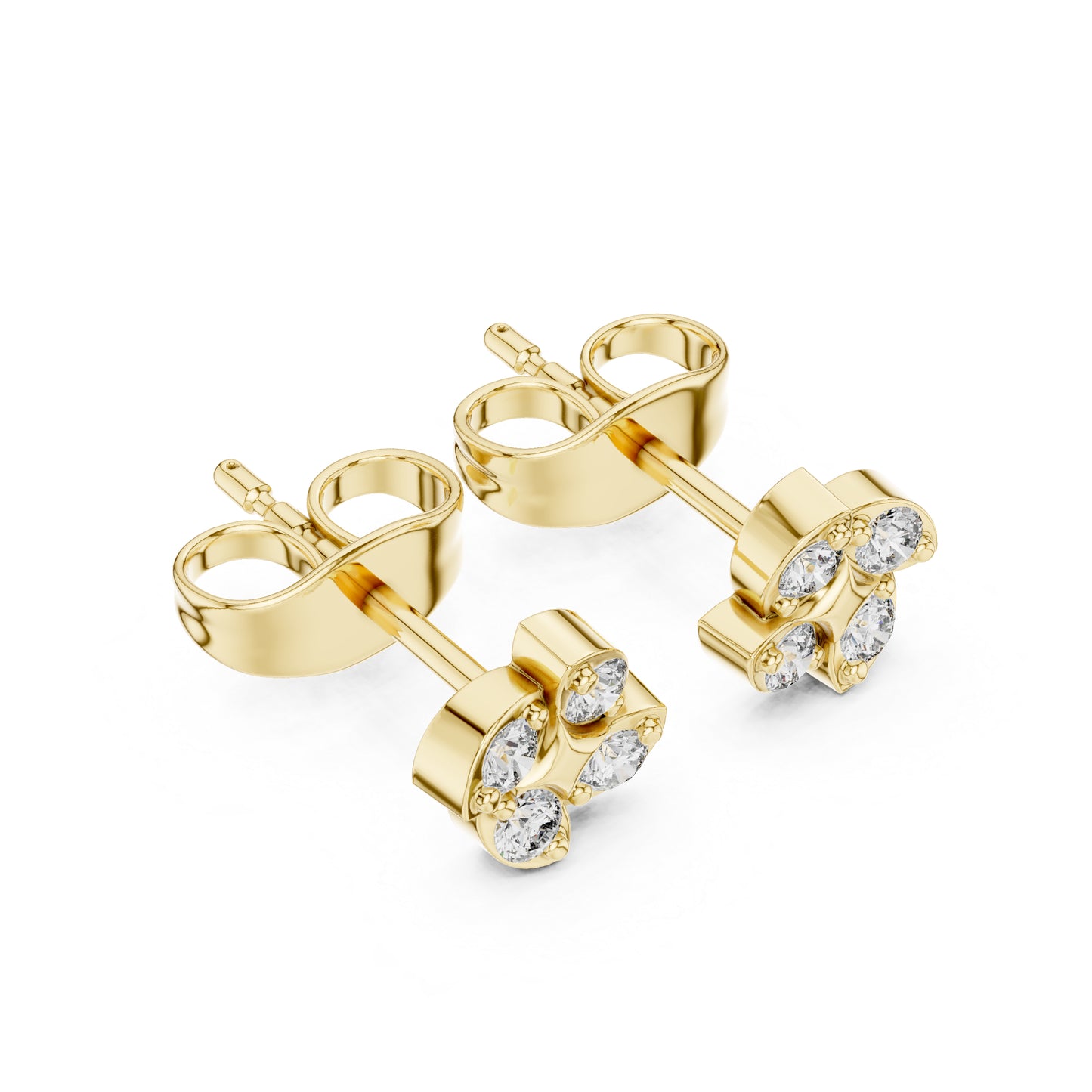 14K Rose Gold Round Lab-Grown Diamond Everyday Wear Earrings for Women | Pure Carat