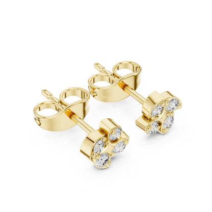 14K Rose Gold Round Lab-Grown Diamond Everyday Wear Earrings for Women | Pure Carat