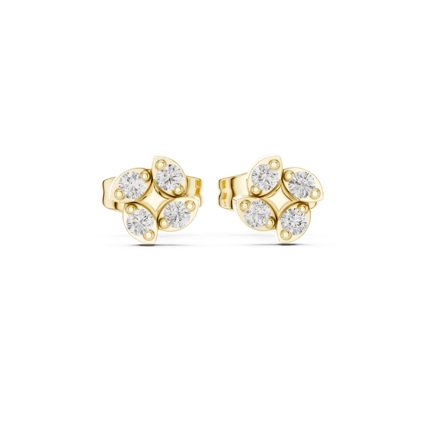14K Rose Gold Round Lab-Grown Diamond Everyday Wear Earrings for Women | Pure Carat