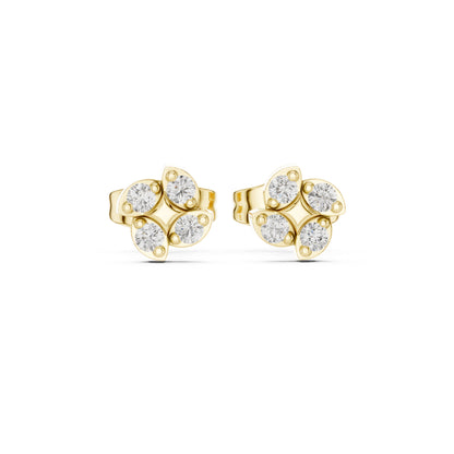 14K Rose Gold Round Lab-Grown Diamond Everyday Wear Earrings for Women | Pure Carat