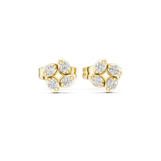 14K Rose Gold Round Lab-Grown Diamond Everyday Wear Earrings for Women | Pure Carat