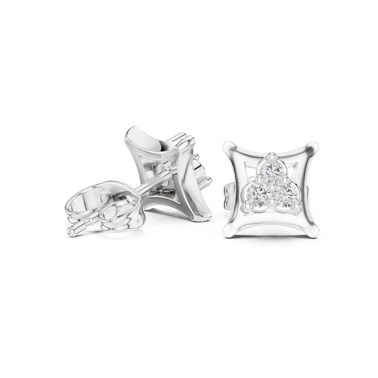 18K Yellow Gold Round Lab-Grown Diamond Engagement Earrings for Women | Pure Carat