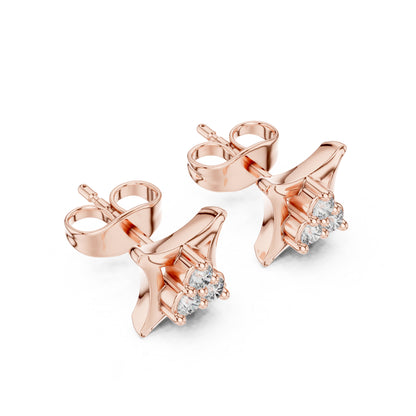 18K Yellow Gold Round Lab-Grown Diamond Engagement Earrings for Women | Pure Carat