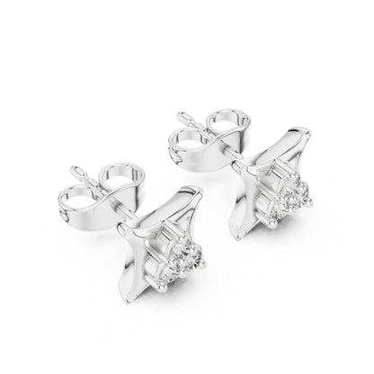 18K Yellow Gold Round Lab-Grown Diamond Engagement Earrings for Women | Pure Carat