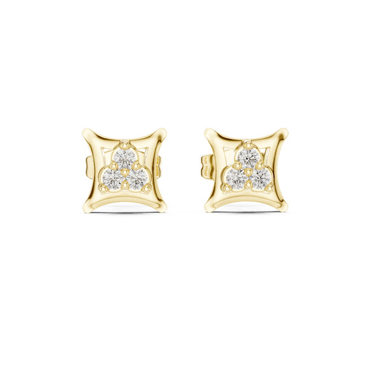 18K Yellow Gold Round Lab-Grown Diamond Engagement Earrings for Women | Pure Carat