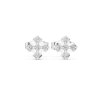 18K White Gold Round Lab-Grown Diamond Engagement Earrings for Women | Pure Carat
