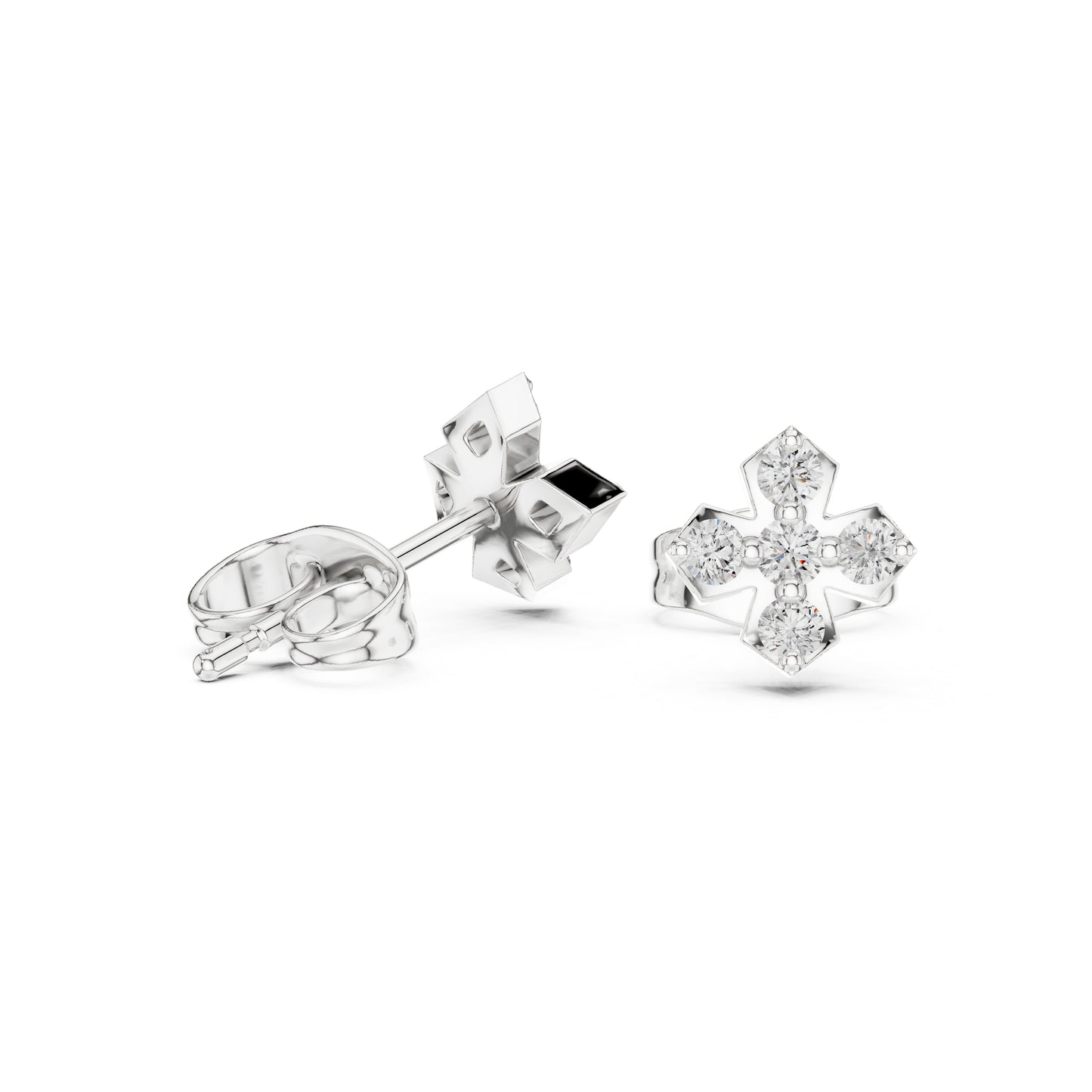 18K White Gold Round Lab-Grown Diamond Engagement Earrings for Women | Pure Carat
