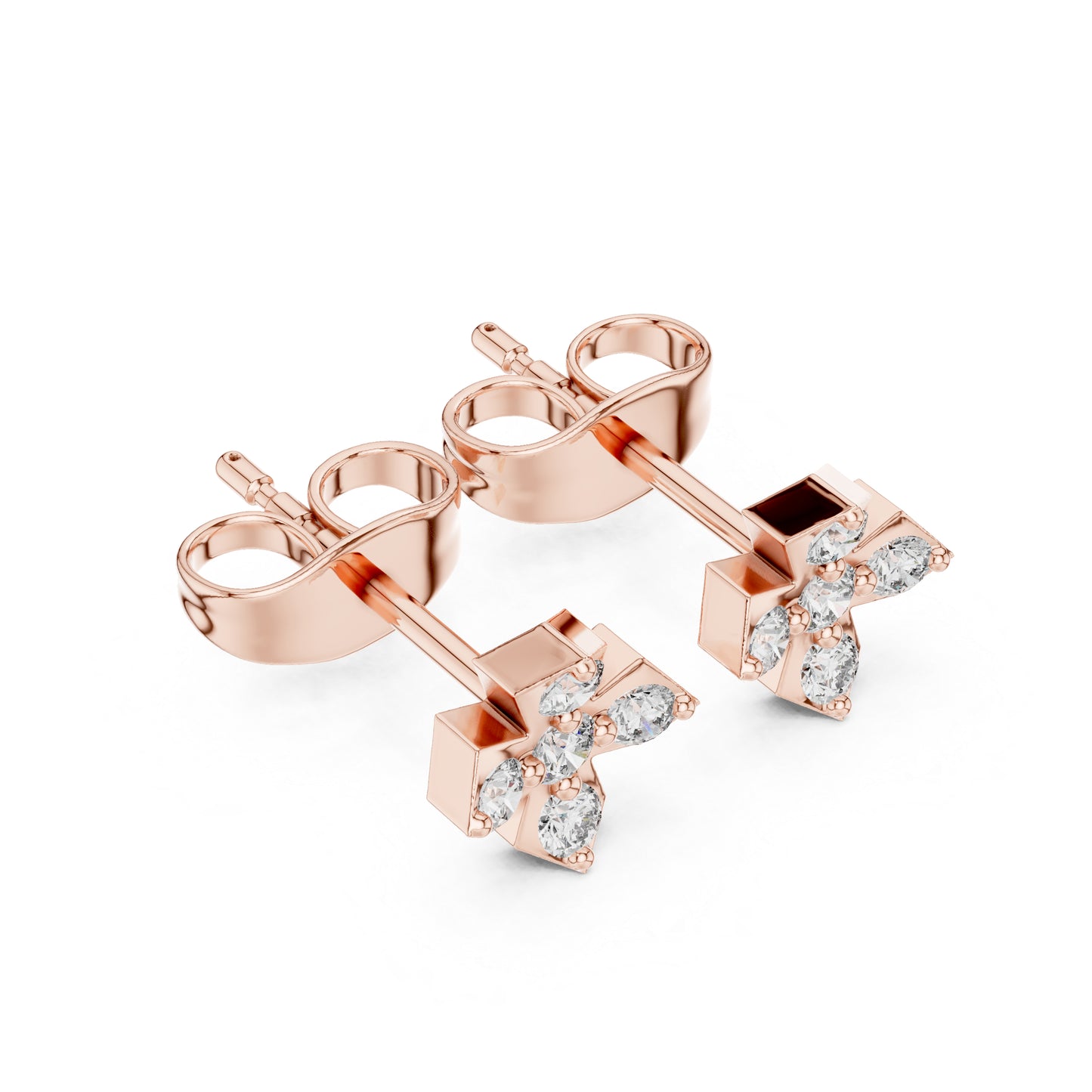 18K White Gold Round Lab-Grown Diamond Engagement Earrings for Women | Pure Carat