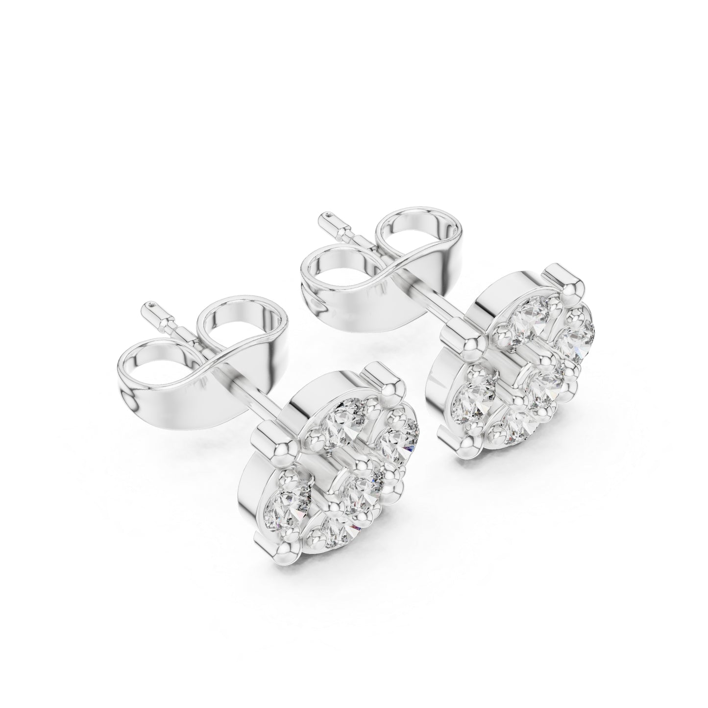 14K Rose Gold Round Lab-Grown Diamond Engagement Earrings for Women | Pure Carat