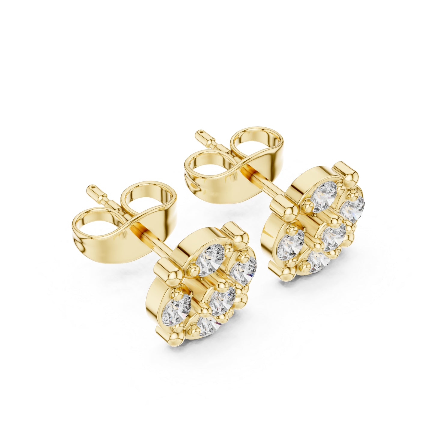 14K Rose Gold Round Lab-Grown Diamond Engagement Earrings for Women | Pure Carat