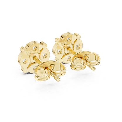 14K Rose Gold Round Lab-Grown Diamond Engagement Earrings for Women | Pure Carat