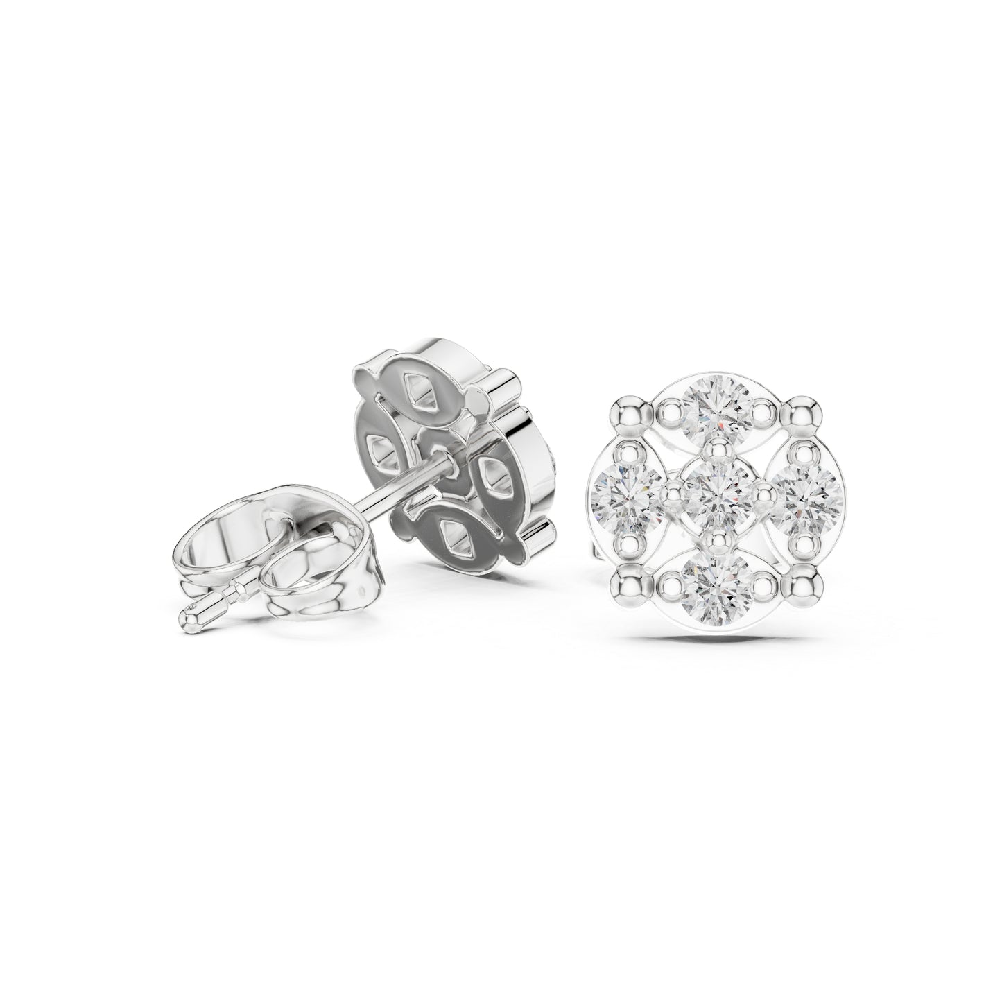 14K Rose Gold Round Lab-Grown Diamond Engagement Earrings for Women | Pure Carat