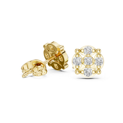 14K Rose Gold Round Lab-Grown Diamond Engagement Earrings for Women | Pure Carat