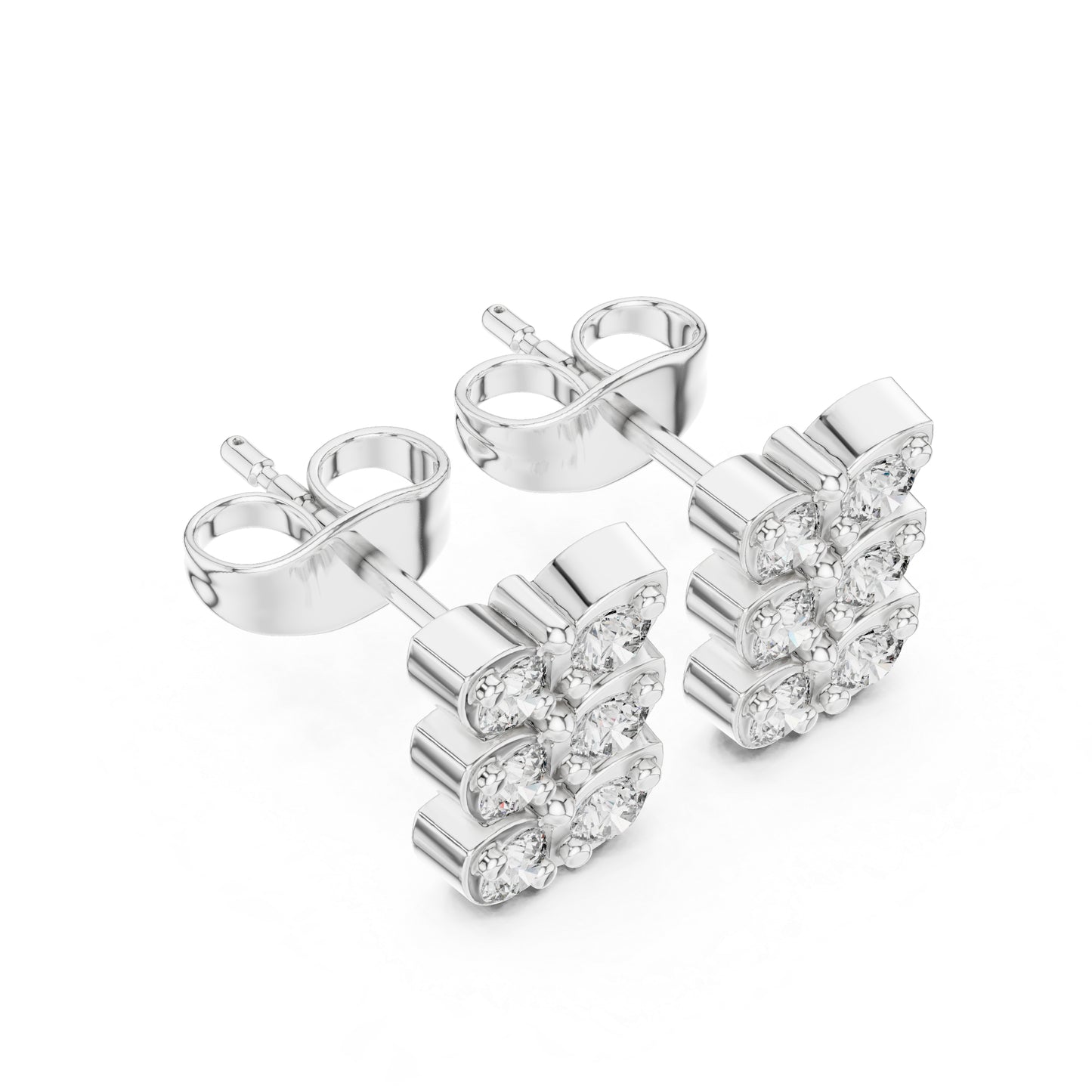 18K Yellow Gold Round Lab-Grown Diamond Wedding Earrings for Women | Pure Carat