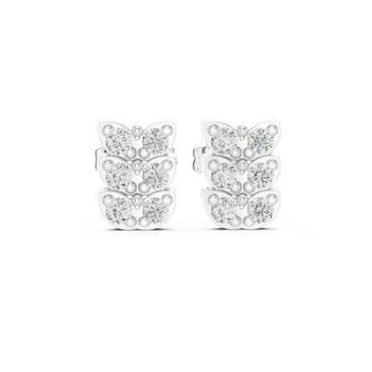 18K Yellow Gold Round Lab-Grown Diamond Wedding Earrings for Women | Pure Carat