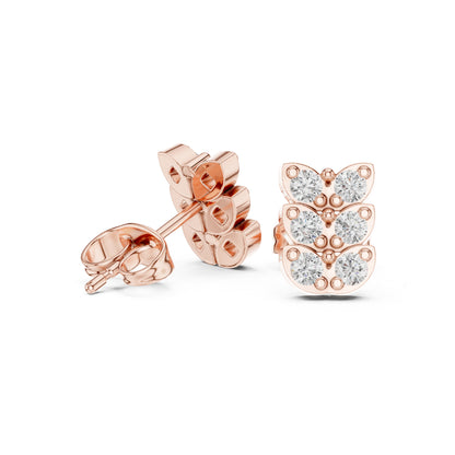 18K Yellow Gold Round Lab-Grown Diamond Wedding Earrings for Women | Pure Carat