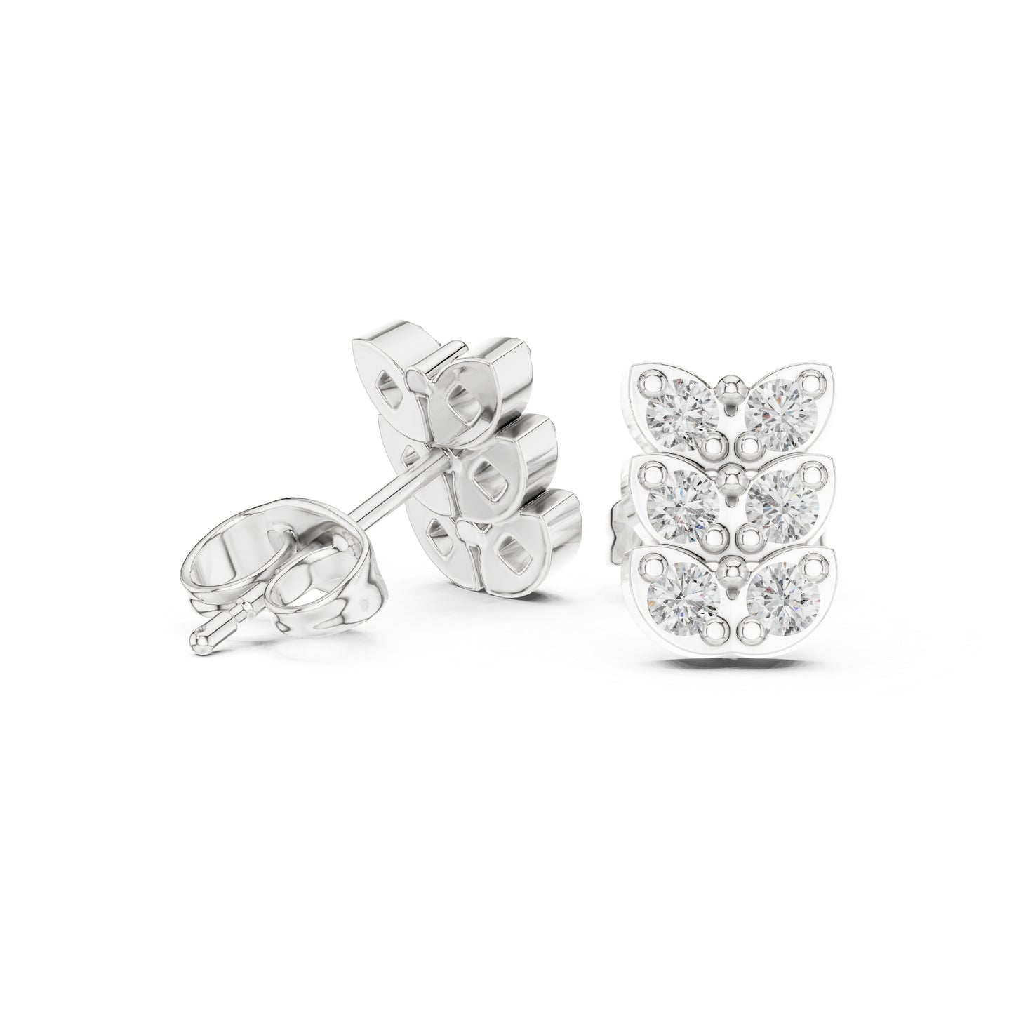 18K Yellow Gold Round Lab-Grown Diamond Wedding Earrings for Women | Pure Carat