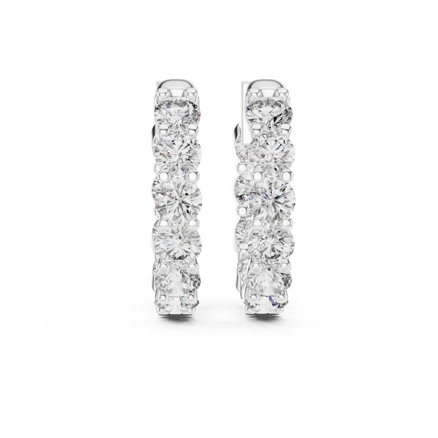 18K Yellow Gold Round Diamond Earrings for Women - Bridal Jewellery - Pure Carat