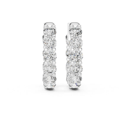 18K Yellow Gold Round Diamond Earrings for Women - Bridal Jewellery - Pure Carat