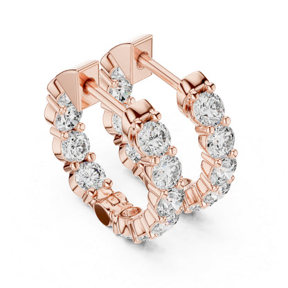 18K Yellow Gold Round Diamond Earrings for Women - Bridal Jewellery - Pure Carat