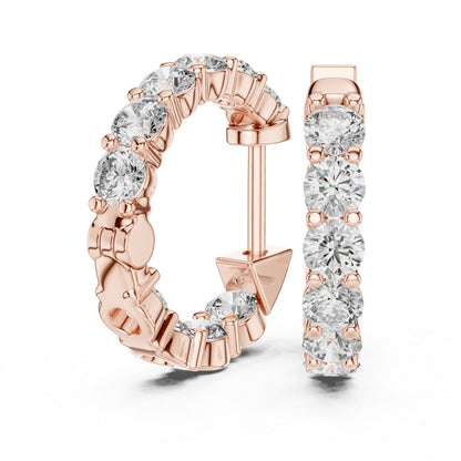 18K Yellow Gold Round Diamond Earrings for Women - Bridal Jewellery - Pure Carat